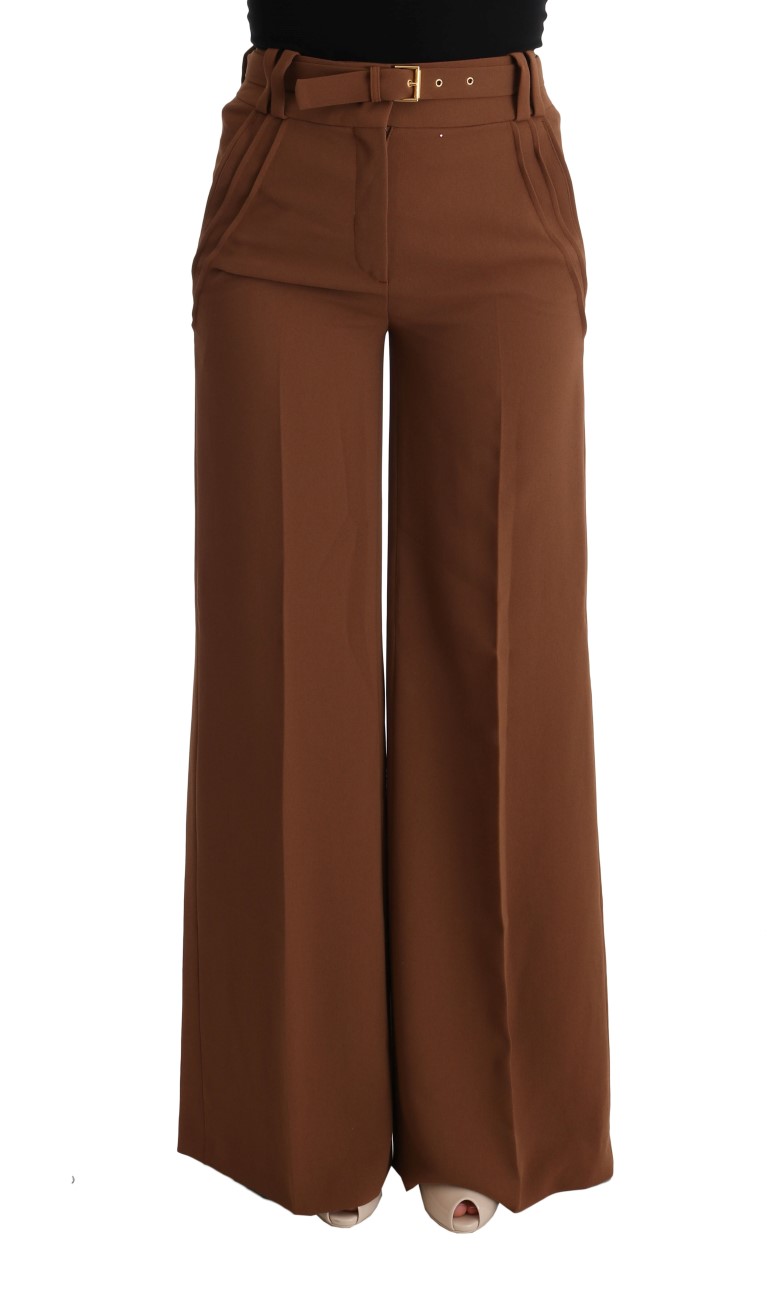 

Элегантные брюки Boot Cut из коричневого полиэстера Roberto Cavalli, коричневый