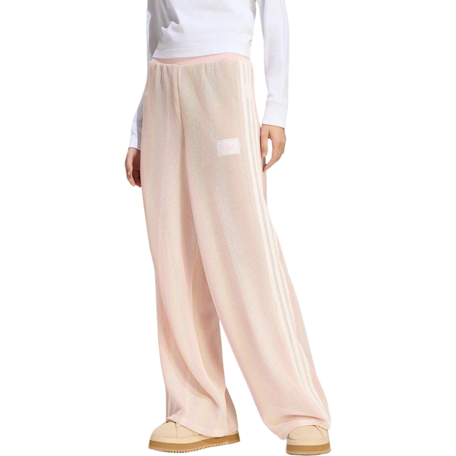 Спортивные штаны Firebird GLOW TRACKSUIT BOTTOMS вязаные женские Adidas Originals, Light Pink/Light Yellow/Ivory