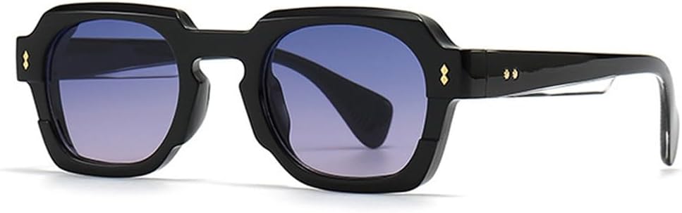 

Популярные модные квадратные женские солнцезащитные очки в винтажном панк-стиле, градиентные очки для мужчин, солнцезащитные очки с заклепками WNCKSQ, Black Blue Purple