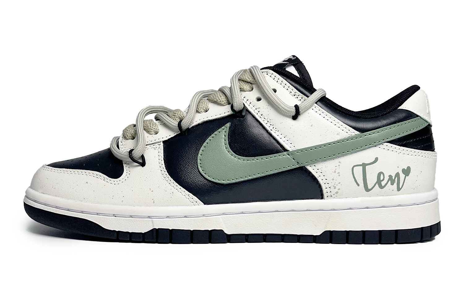 

Кроссовки Nike Dunk Skateboarding Shoes Men Low-top Green/Black/White, черный