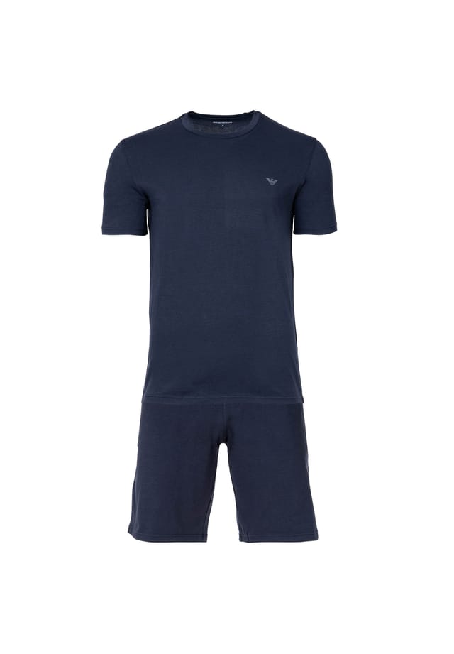 

Короткая пижама - выносливая пижама комфортный крой эластичный хлопок Emporio Armani, синий