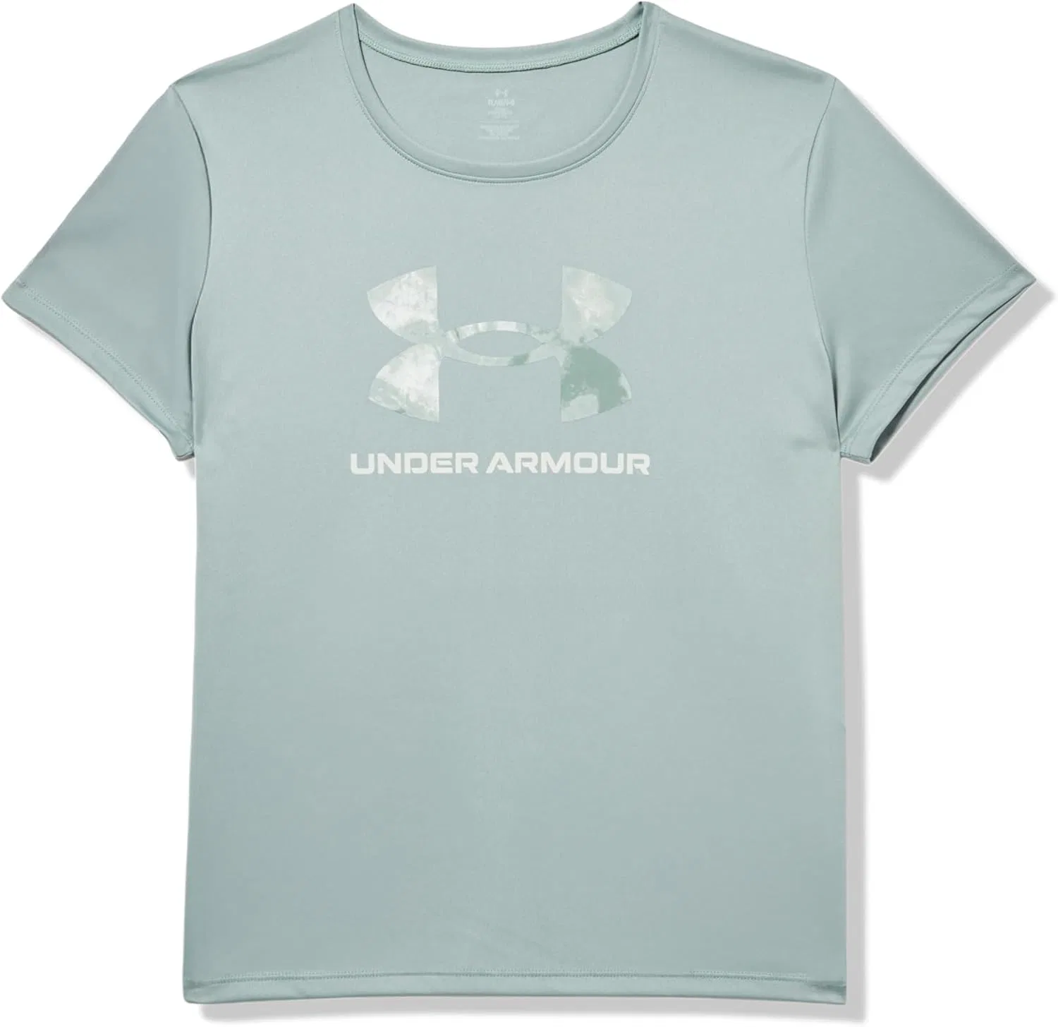 Футболка с коротким рукавом Under Armour Girls' Big Logo Print, Silica Green / Hydro Green