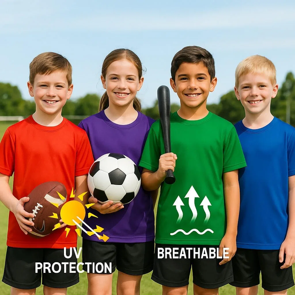 Спортивные футболки Opna Youth Boys Dri Fit для мальчиков и девочек - детские и подростковые размеры, неоново-оранжевый — фото 2
