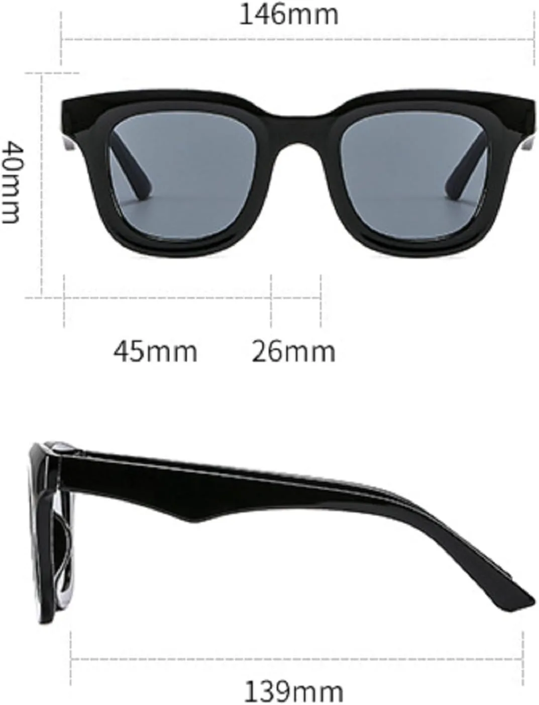 

Мужские солнцезащитные очки в стиле ретро, ​​квадратные, модные, прозрачные, с защитой от УФ-излучения UV400; женские солнцезащитные очки в стиле панк Melrose, Grey