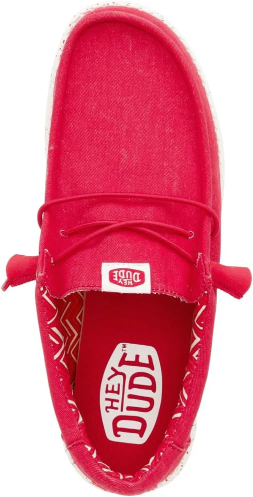 Мужские лоферы HEYDUDE Wally Stretch из текстиля | Удобная легкая обувь без шнурков для мужчин | Для повседневной носки, прогулок и путешествий, красный — фото 4