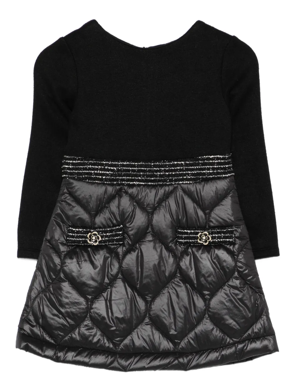 

Стеганое платье с декорированным поясом Patachou, черный