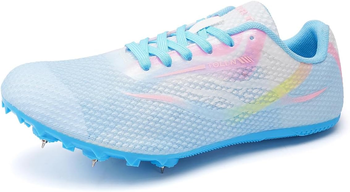 

Мужские и женские гоночные кроссовки с шипами, легкие сетчатые спринтерские кроссовки, дышащие спортивные обувь для трека и легкой атлетики Donfaauk, розовый