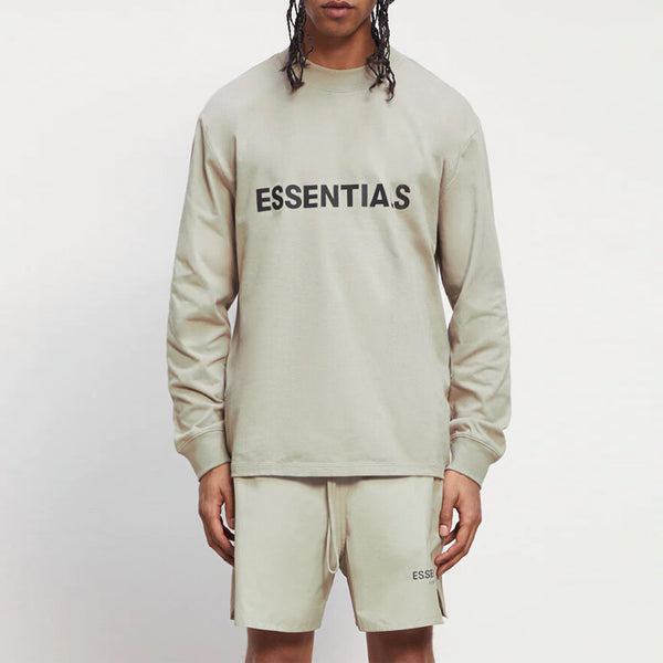 Футболка fw20 long sleeve tee 'moss' Fear Of God Essentials, зеленый — фото 3