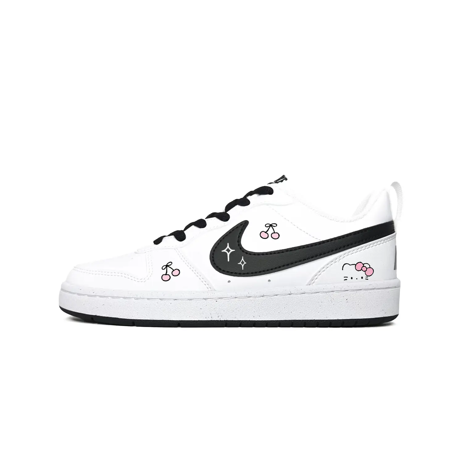 

Nike Court Borough нескользящие устойчивые к истиранию низкие детские скейтбординг кроссовки black white для подростков