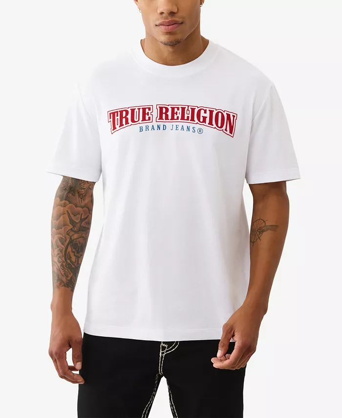 

Мужская футболка с коротким рукавом и принтом Будды True Religion, белый