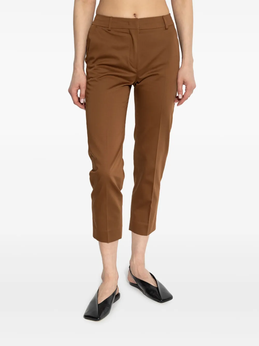 Брюки Lince строгого кроя с завышенной талией MAX MARA, коричневый — фото 3