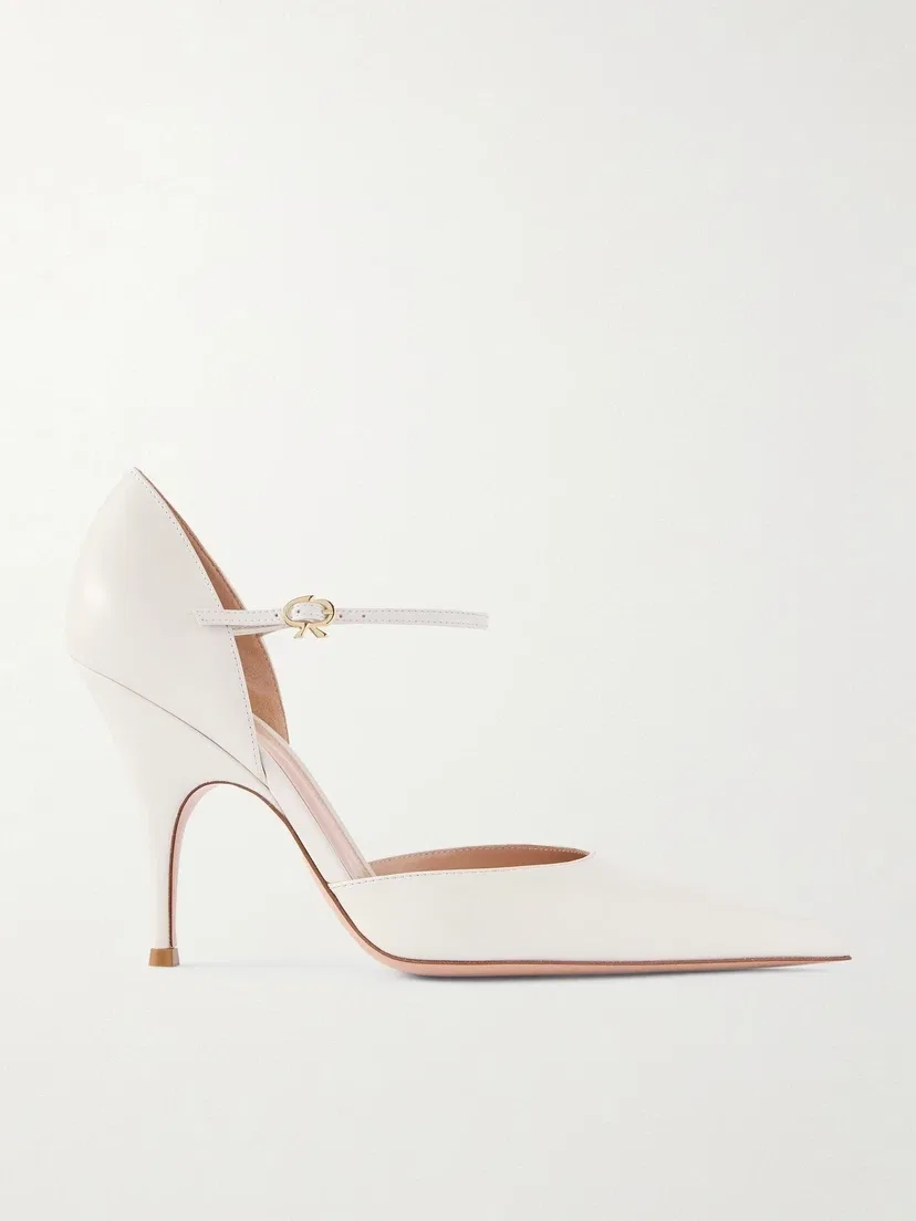 Кожаные туфли-лодочки Sofia D'Orsay 95 Gianvito Rossi, белый