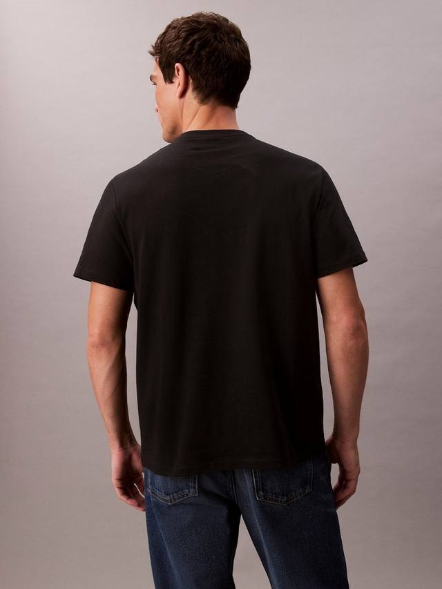 Хлопковая футболка Regular Fit с коротким рукавом и логотипом Monogram Calvin Klein, Black — фото 2