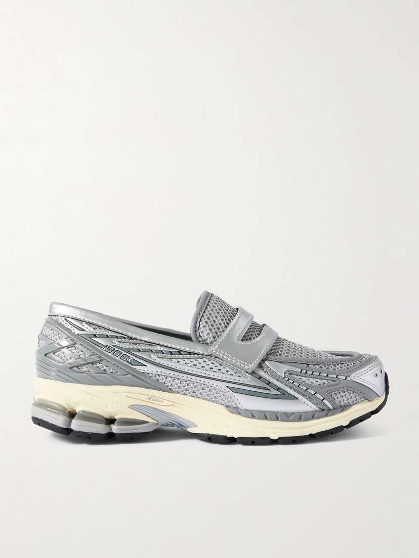 Кроссовки-Слипоны из кожи и сетки с резиновой отделкой 1906L New Balance, серебряный