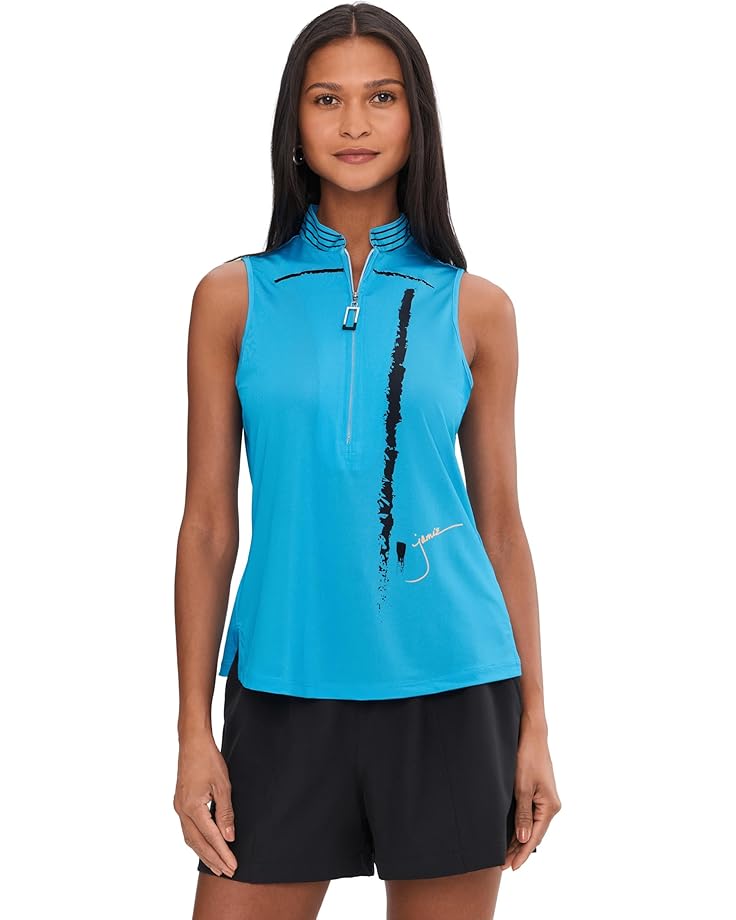 

Женская безрукавка-поло Jamie Sadock Zen Print, Bonamassa Blue