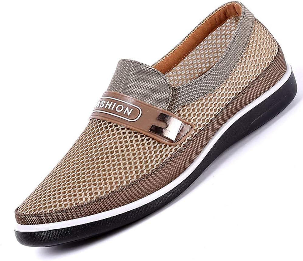 

Мужские повседневные сетчатые лоферы Летние дышащие легкие прогулочные туфли Удобная обувь для улицы, вождения, путешествий Стильные туфли Yuper, бежевый