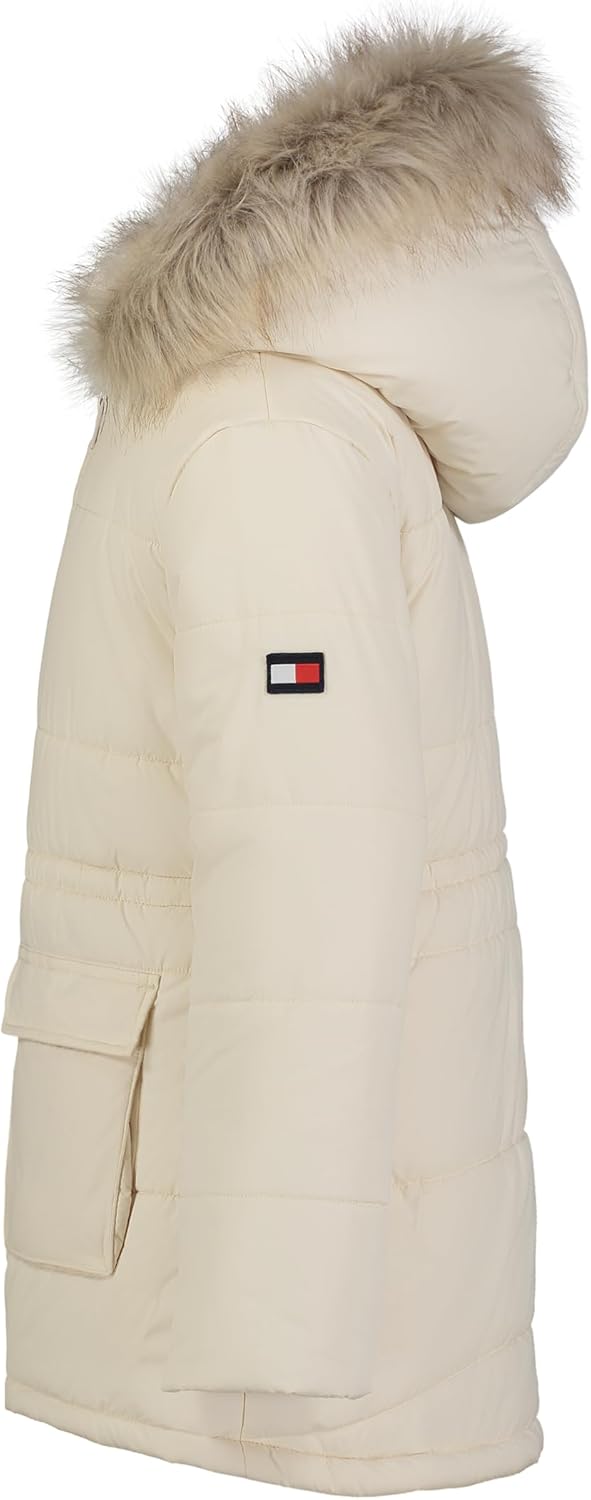 Длинная куртка Tommy Hilfiger для девочек с подкладкой из флиса, Anorak White — фото 2