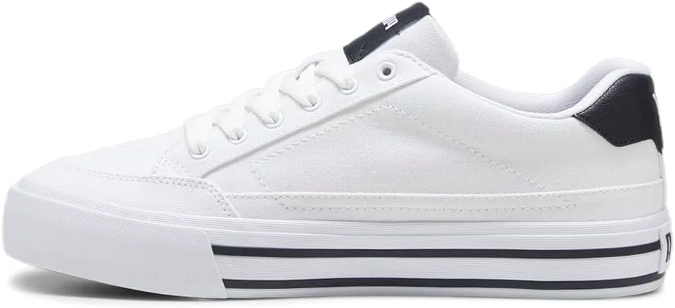 Мужские кеды PUMA Court Classic Vulc с шнуровкой для повседневной носки - белые, белый — фото 2