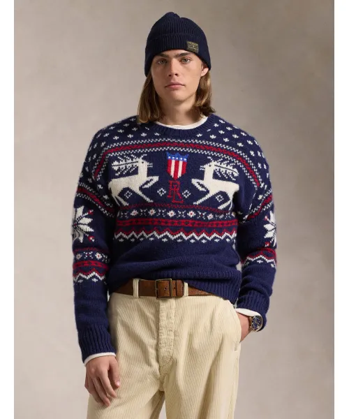 

Шерстяной свитер Regular fit Polo Ralph Lauren, синий
