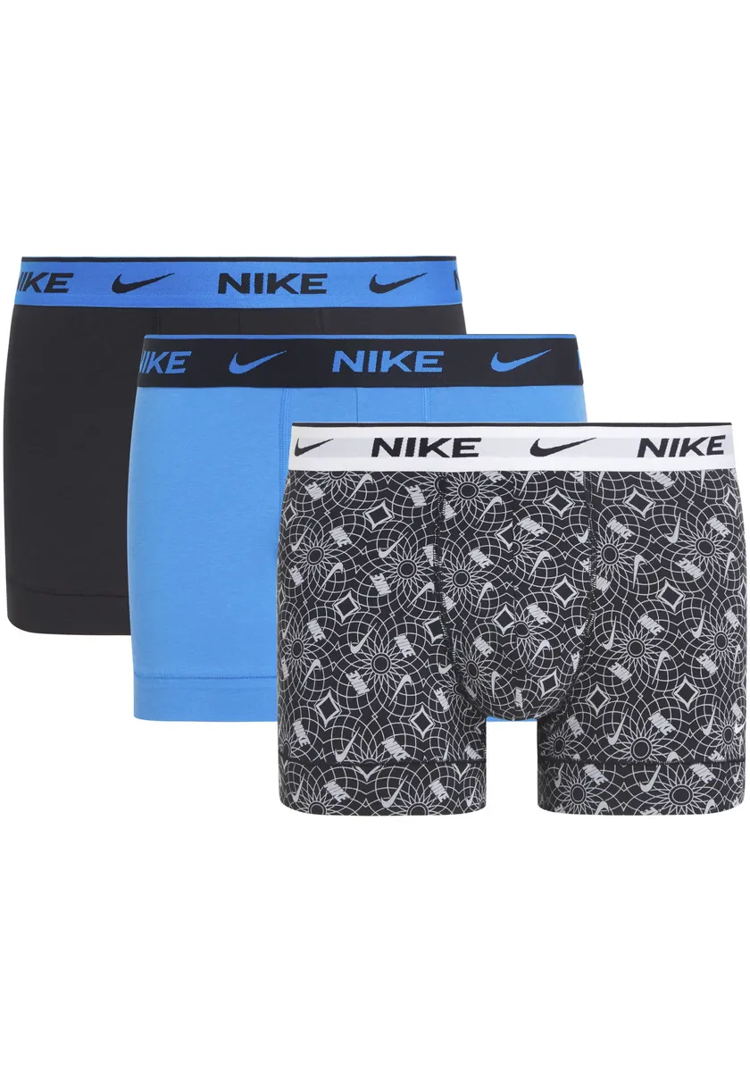 

NIKE Underwear Trunk "TRUNK 3PK" (3 шт. в упаковке, 3 шт. в упаковке), с цветным эластичным поясом с логотипом NIKE, синий