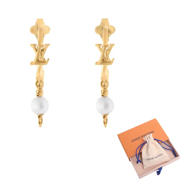 

LOUIS VUITTON Металлические, смоляные, бисерные серьги Women's Gold