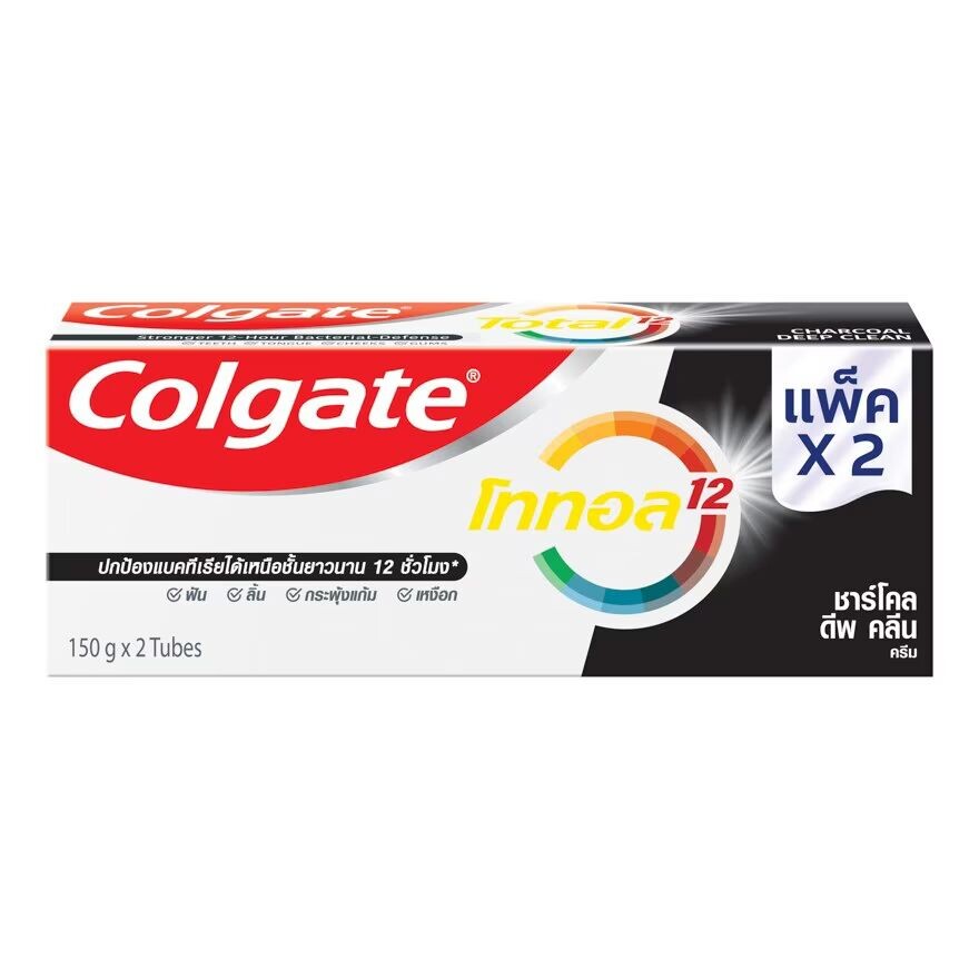 

Colgate Зубная паста Total Charcoal Deep Clean (крем) 150 г. Твин, Red, Black