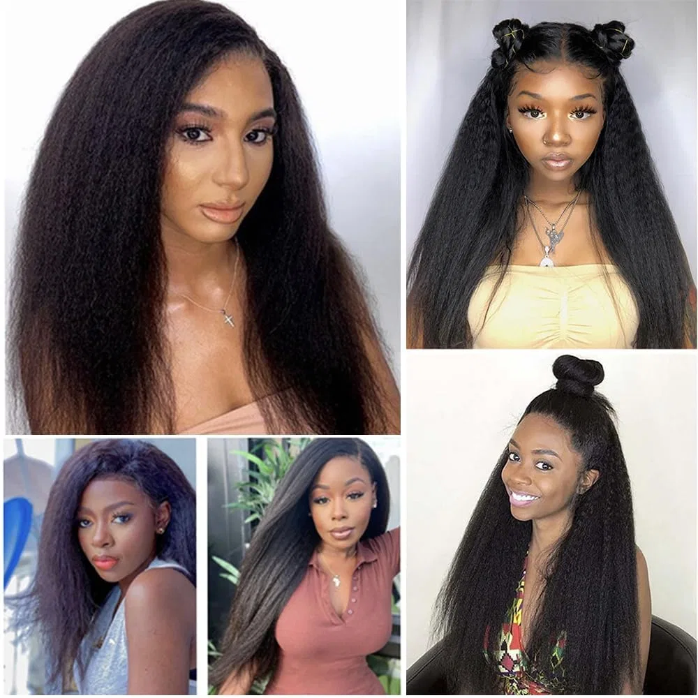 Накладные пряди на заколках Kinky Straight из натуральных волос Qiyazai — фото 2