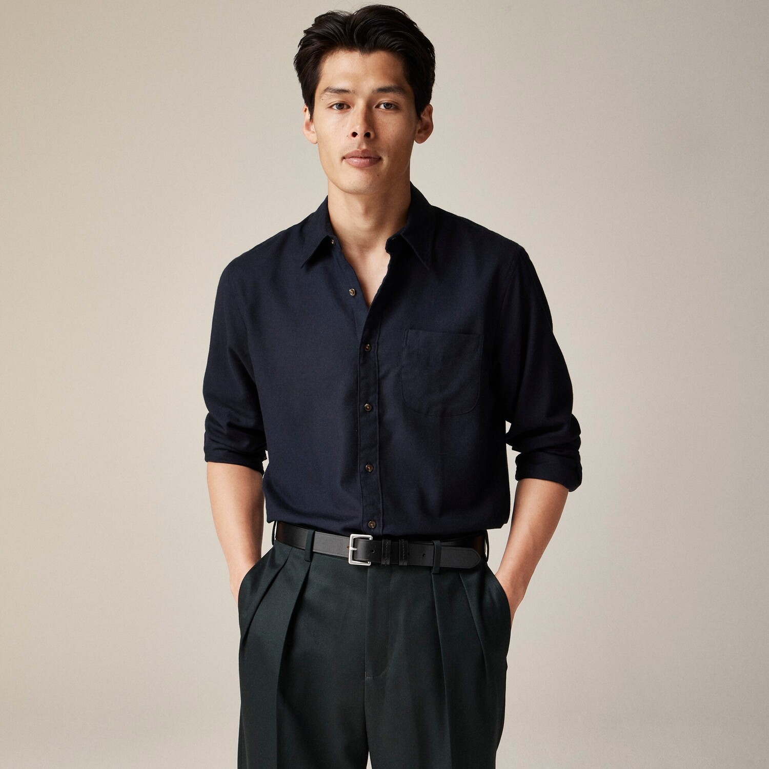 

Рубашка из смеси хлопка и кашемира J.Crew, лазурный
