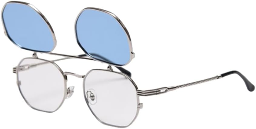 

Поляризованные солнцезащитные очки Polygon с откидными линзами для женщин, винтажные панк-солнцезащитные очки для мужчин и женщин, очки с защитой от УФ-излучения UV400 VFDHN, C21