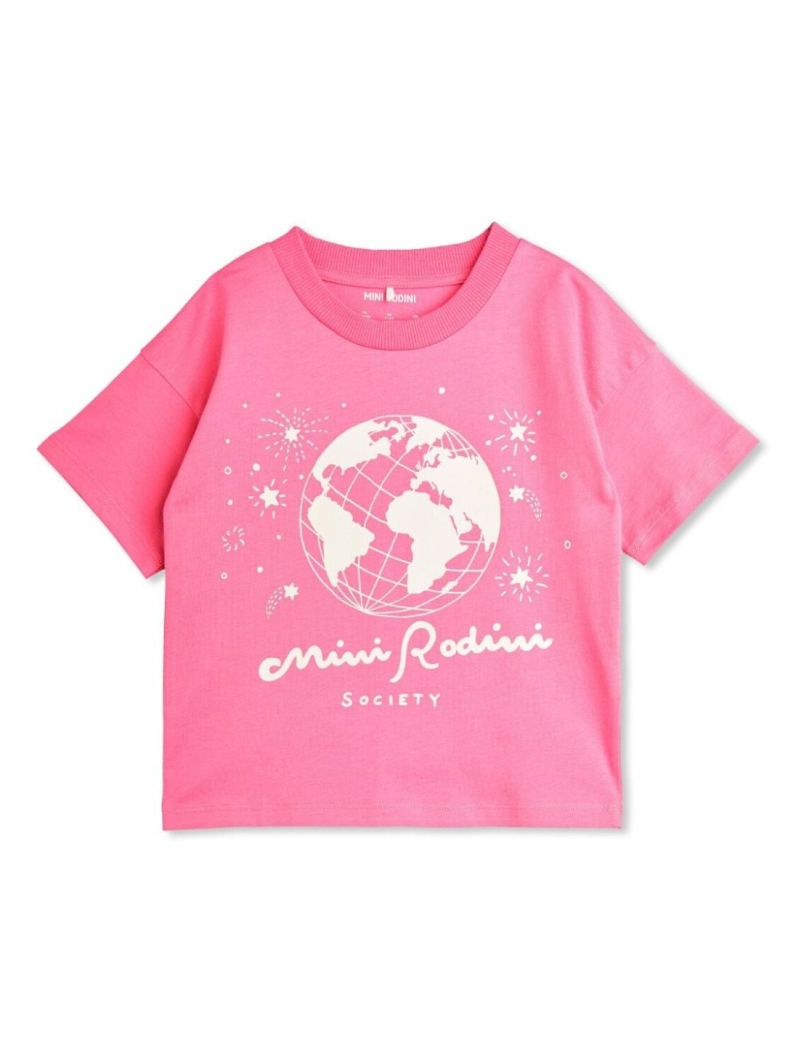 

Mini Rodini футболка с надписью «Общество», розовый