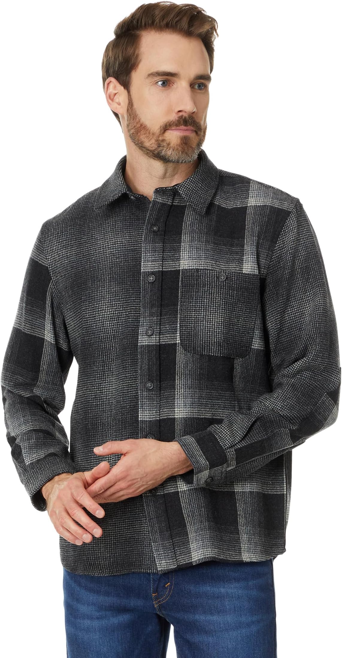 

Рубашка Pendleton Centennial Plaid Shirt, цвет Oxford/Grey Mix Ombre