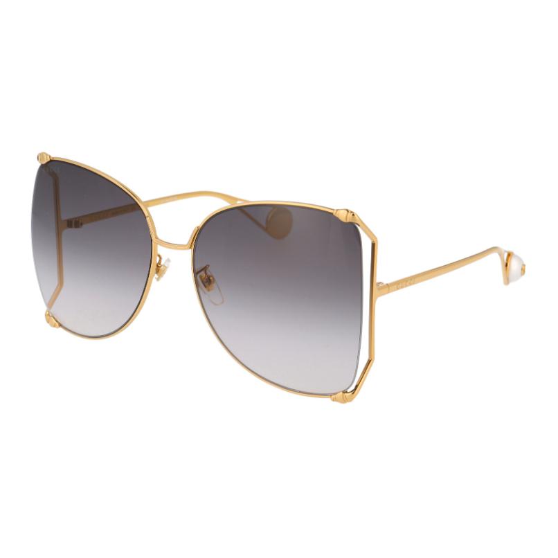 

GUCCI Солнцезащитные очки асимметричной формы женские серые Metal Irregular Shape, Gray
