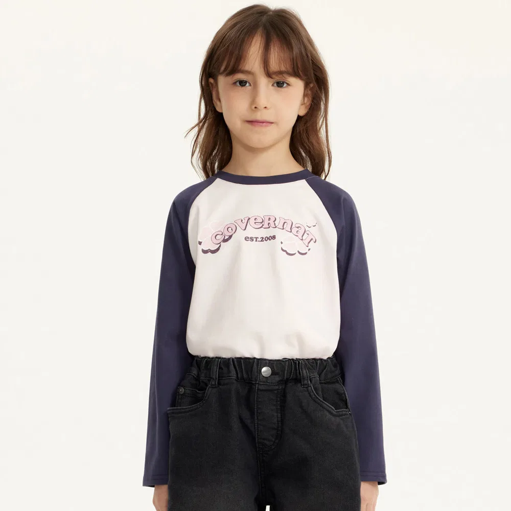 Детский лонгслив Clover Raglan розовый от Covernat Kids