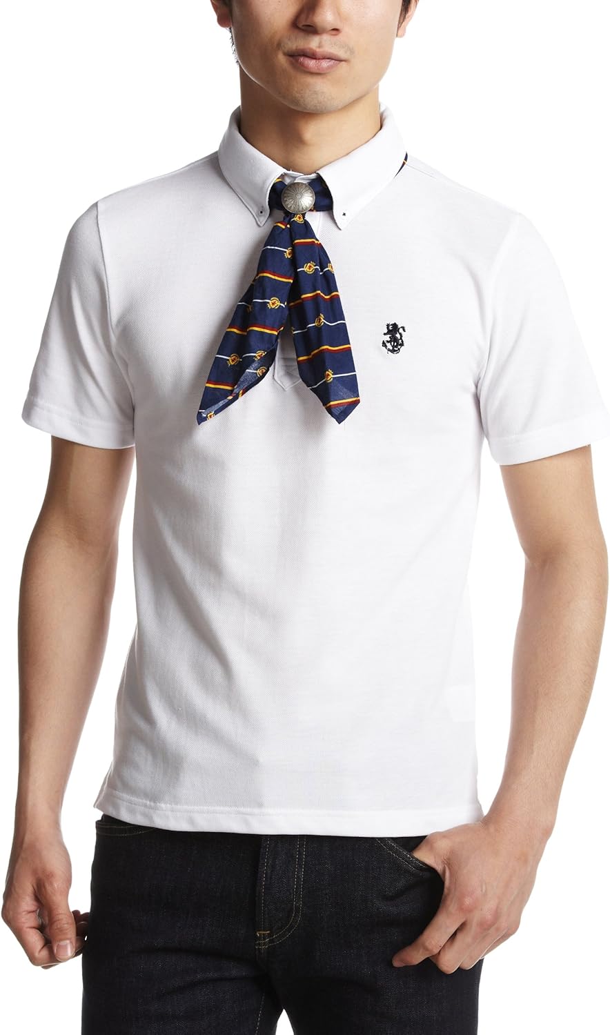 

Розовая рубашка-поло из пончи с застежкой на пуговицы и банданой Pincponc