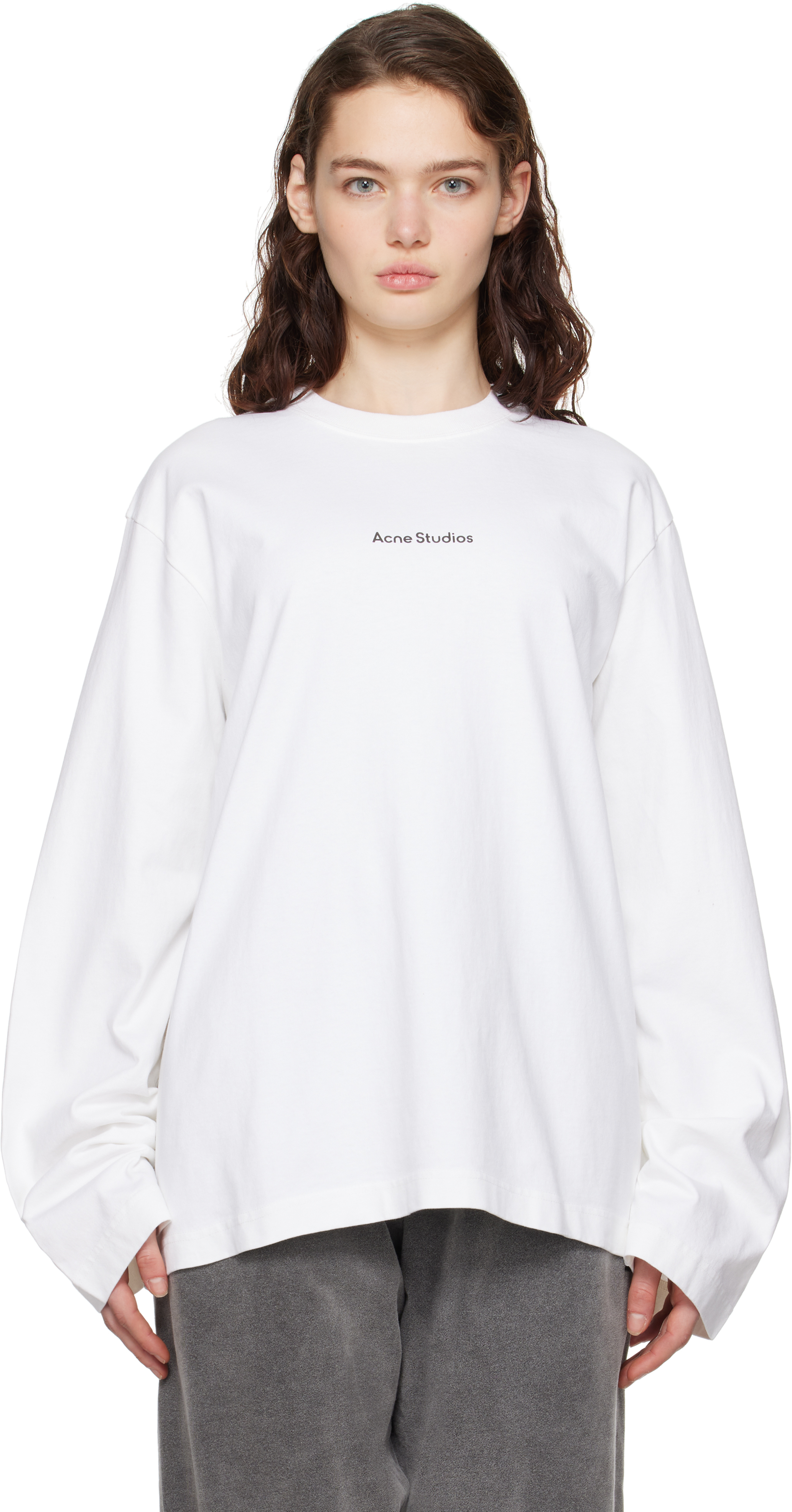

Белая футболка с логотипом Stamp Acne Studios