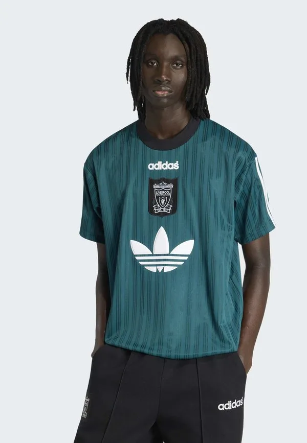 Футболка из полиэстера с принтом "ливерпуль фк", размер 95 Adidas Performance, Rich Green
