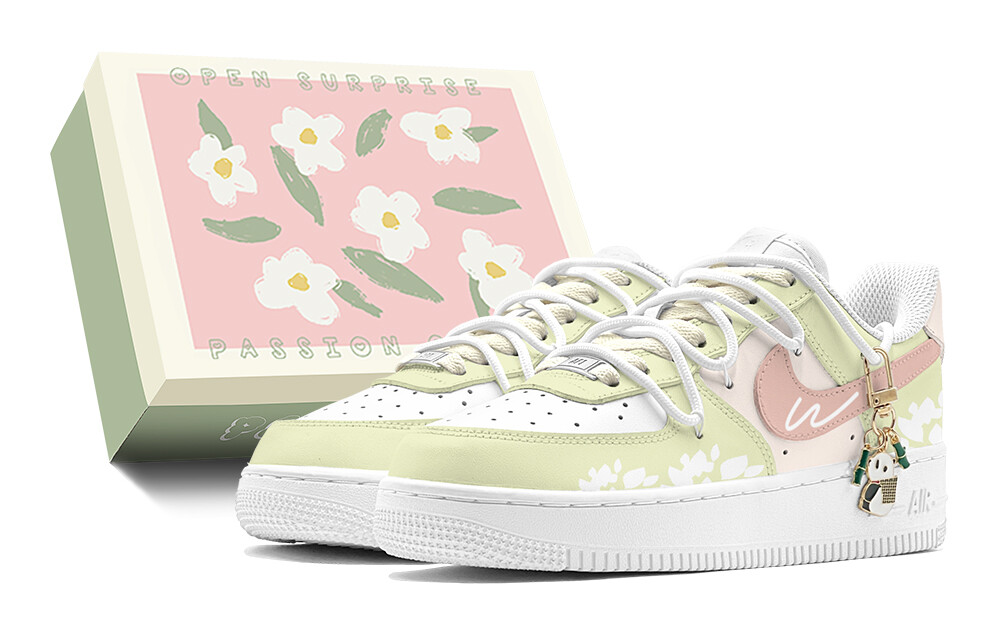 

Кроссовки Nike Air Force 1 Skateboarding Shoes Men Low-top Pink, желтый