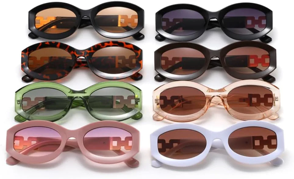 

Солнцезащитные очки LVTFCO овальной формы в винтажном стиле для женщин, ретро-очки, женские солнцезащитные очки, зеленые очки с защитой от УФ-излучения UV400, Pink