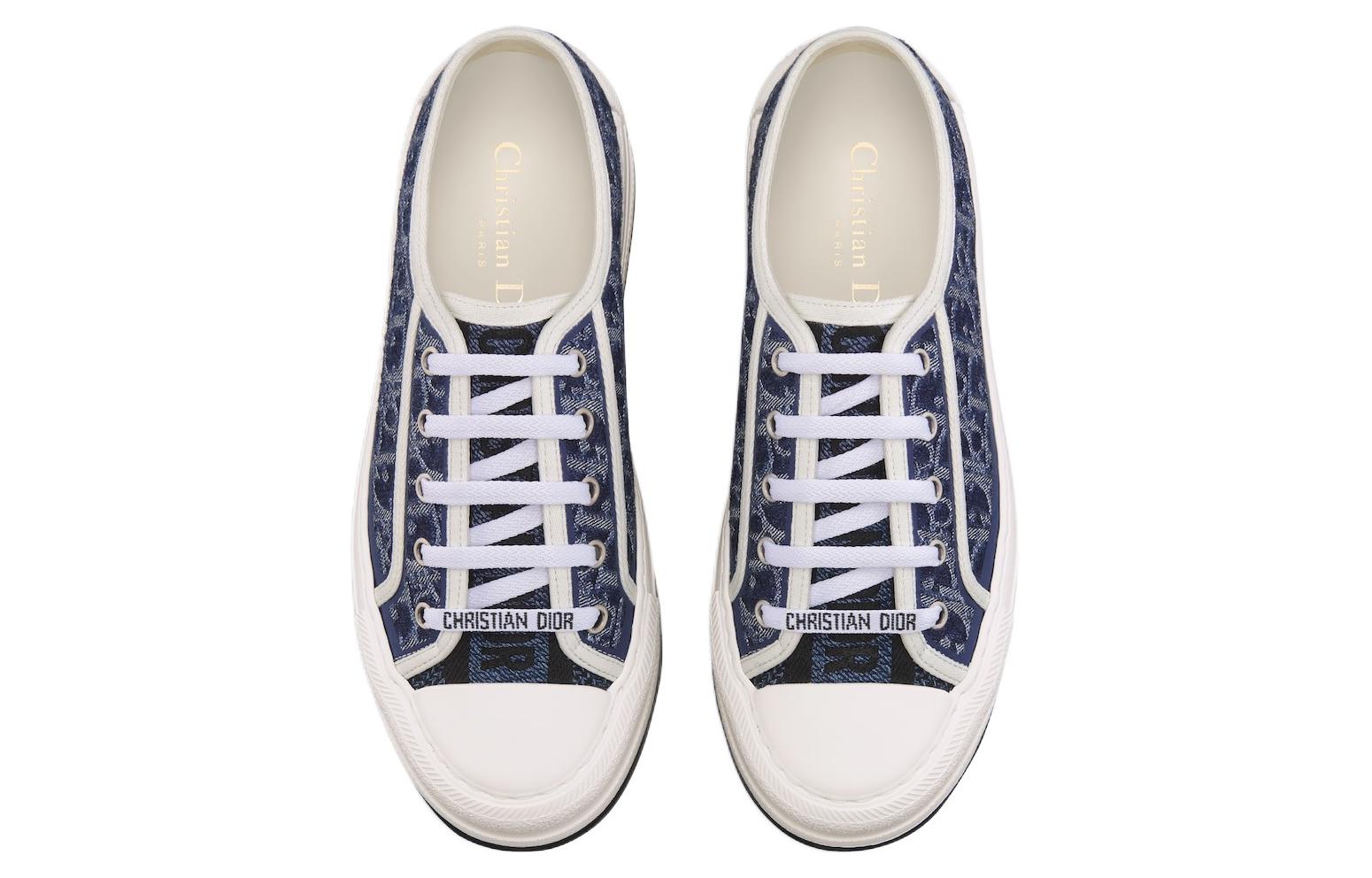 Платформенные кроссовки Walk'n'Dior Low Top женские синие — фото 4
