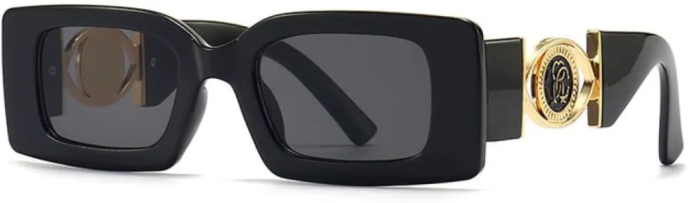 

Солнцезащитные очки прямоугольной формы для женщин и мужчин, винтажные женские черные солнцезащитные очки для мужчин с защитой от УФ-излучения UV400 LANGSER, C8