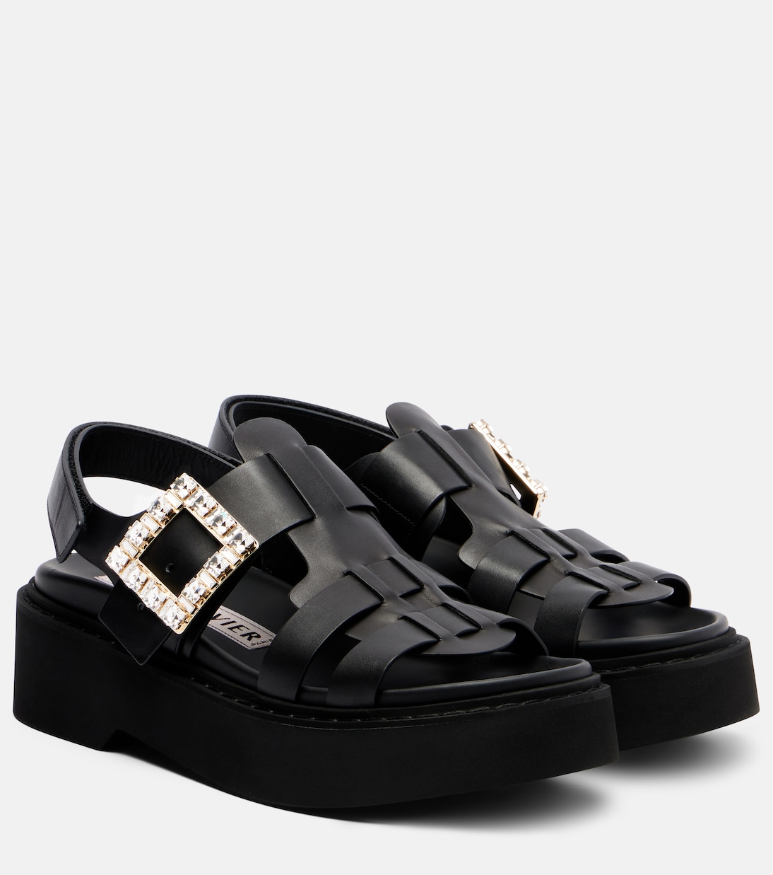 Viv' Rangers кожаные сандалии на платформе Roger Vivier, черный
