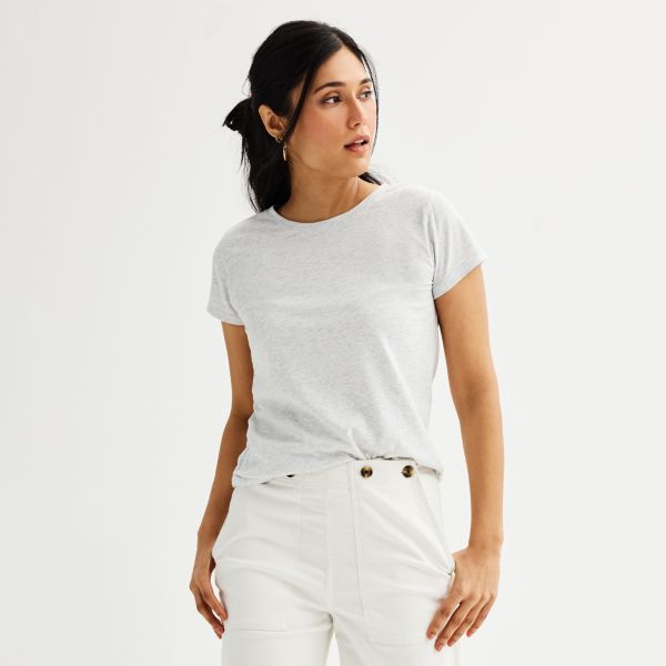 

Миниатюрная повседневная футболка с короткими рукавами и круглым вырезом Sonoma Goods For Life, цвет light gray heather