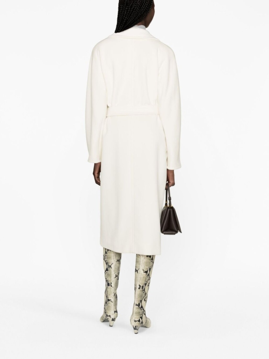 Max Mara двубортное пальто из вирджинской шерсти, белый — фото 4