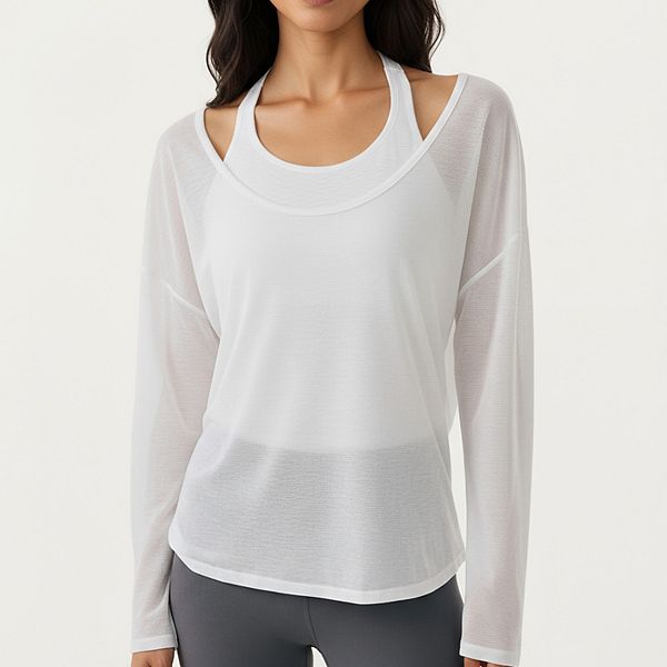 

Женский сет из 2 предметов: топ с длинными рукавами и открытыми плечами Anna-Kaci, White