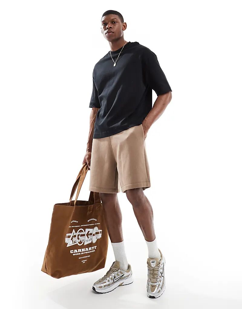 

Шорты средней длины свободного кроя ASOS DESIGN Essentials светло-коричневого цвета