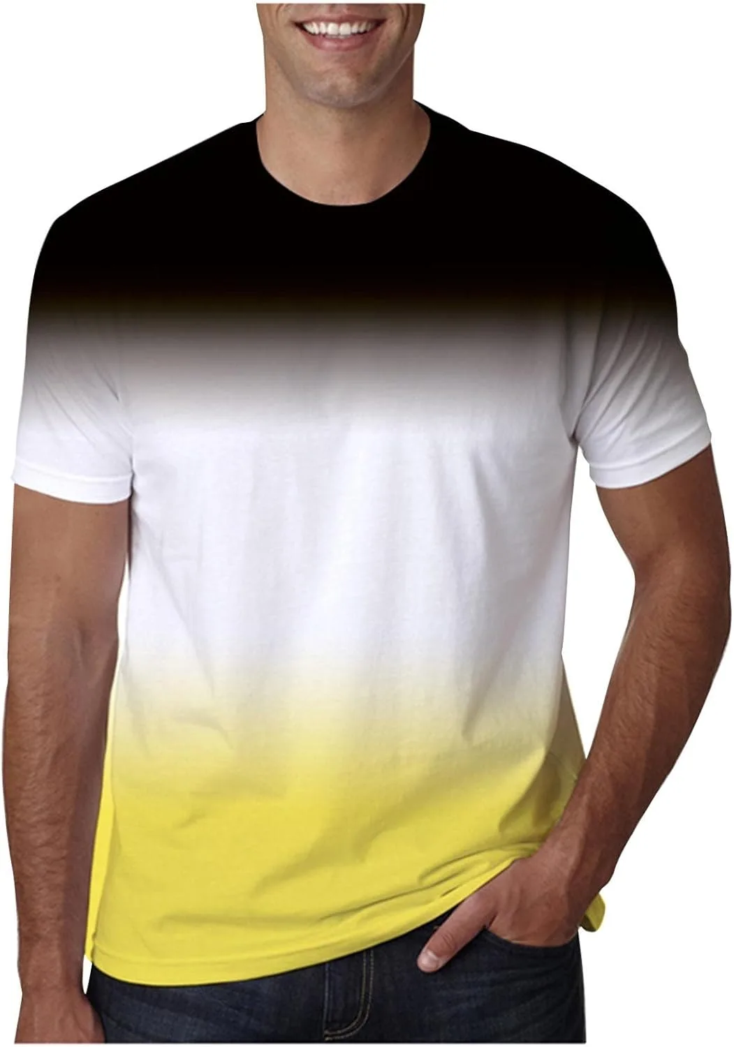 

Мужская футболка Ombre Color с коротким рукавом и свободным кроем