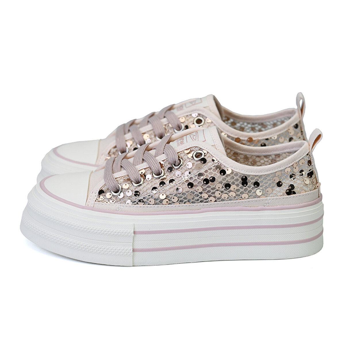 

Женские парусиновые кеды с низким верхом, белый/розовый Deerway