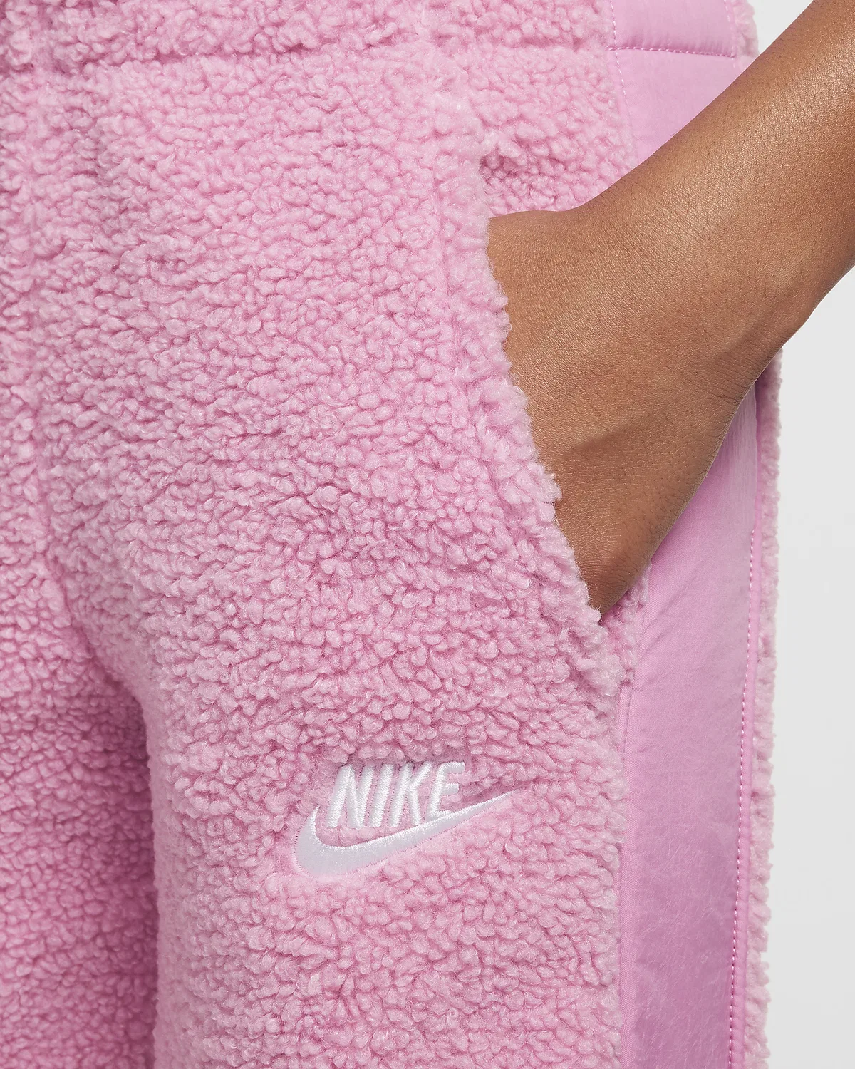 Детские зимние штаны Nike Sportswear Club Fleece, Magic Flamingo/Magic Flamingo/White — фото 4