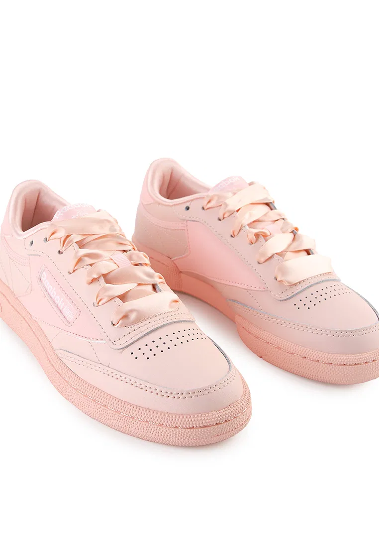 Кроссовки детские спортивные, Club C, Reebok, розовый/белый — фото 2
