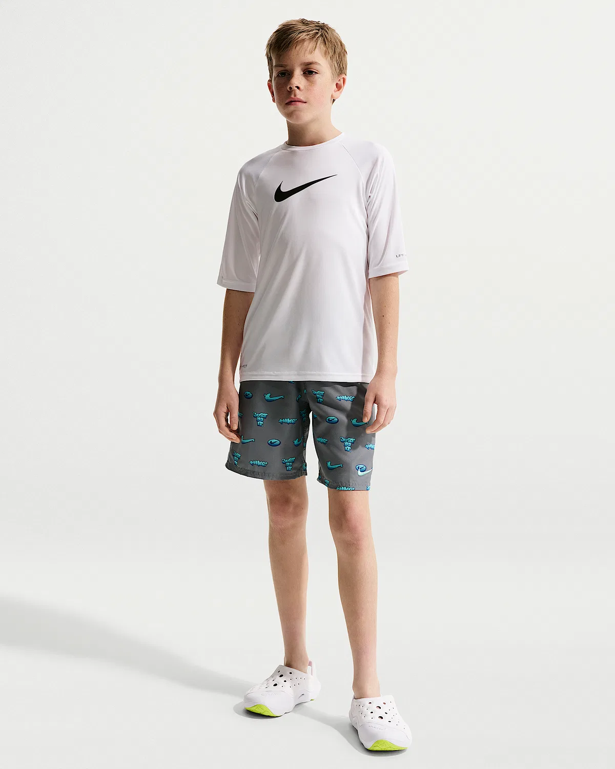 Детские (мальчиковые) плавки Nike Swim Breaker 7" с боксерской подкладкой, Bleached Turquoise